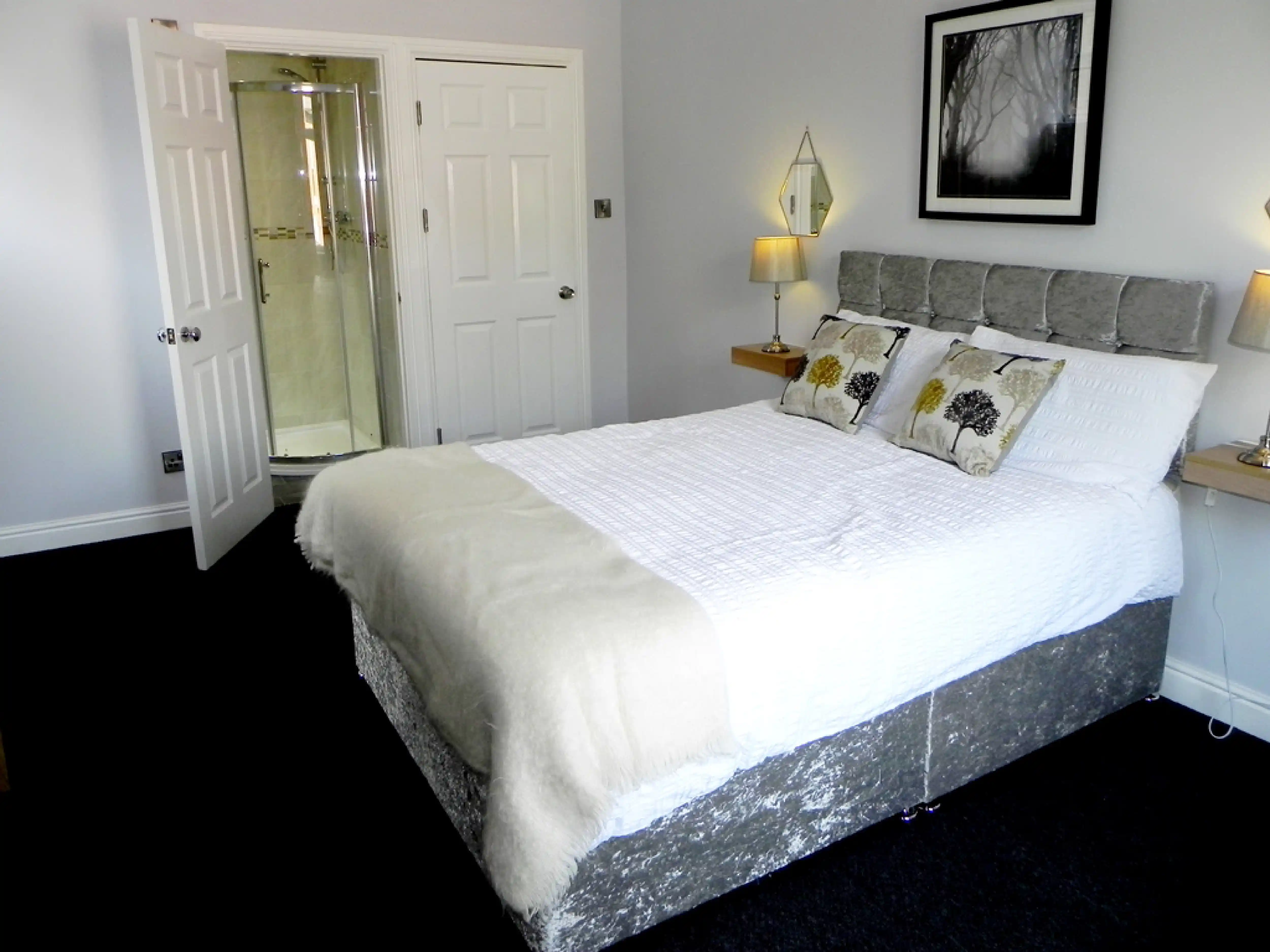 A beautiful bedroom at one of our refurbished property rentals