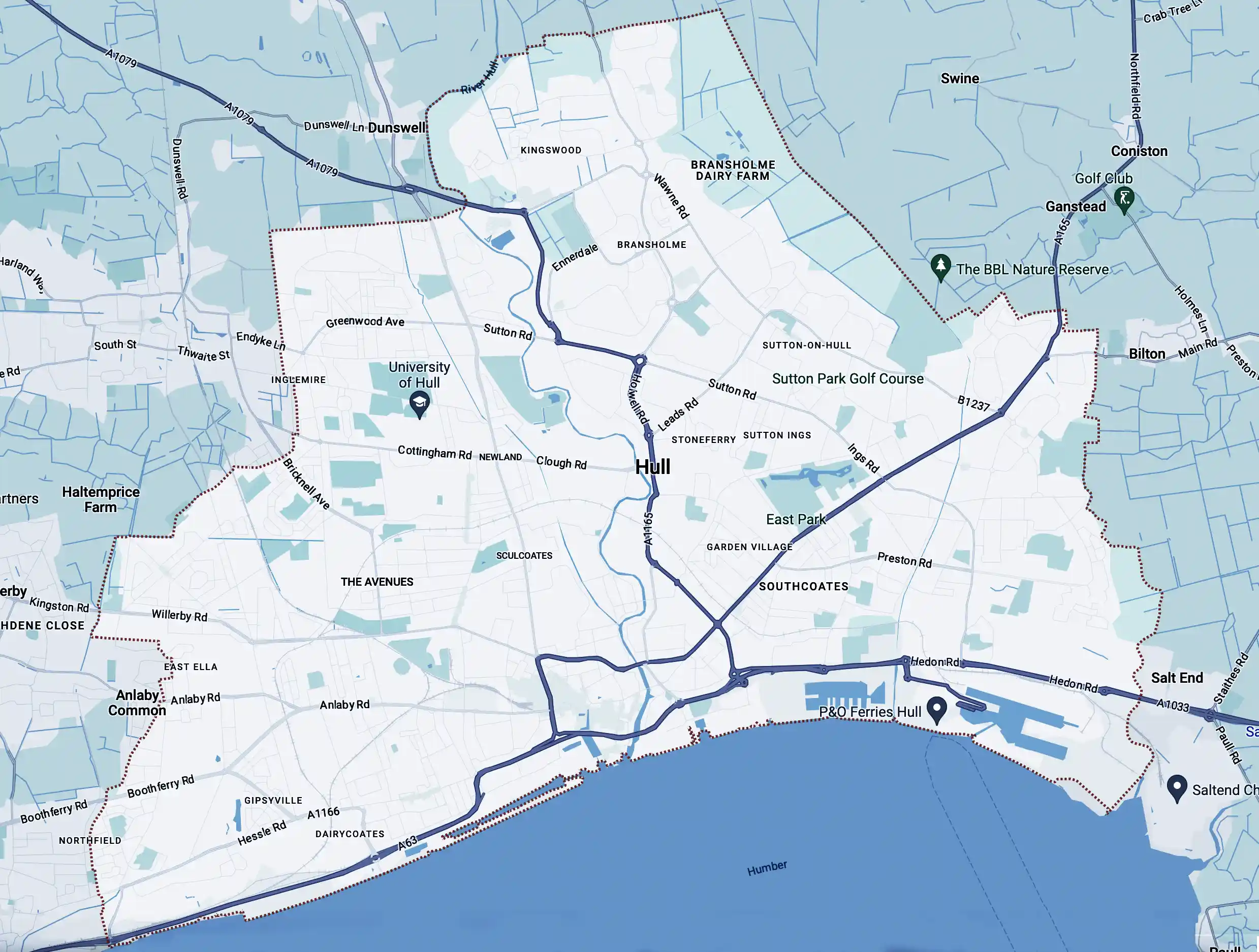 Map of Kingston upon Hull